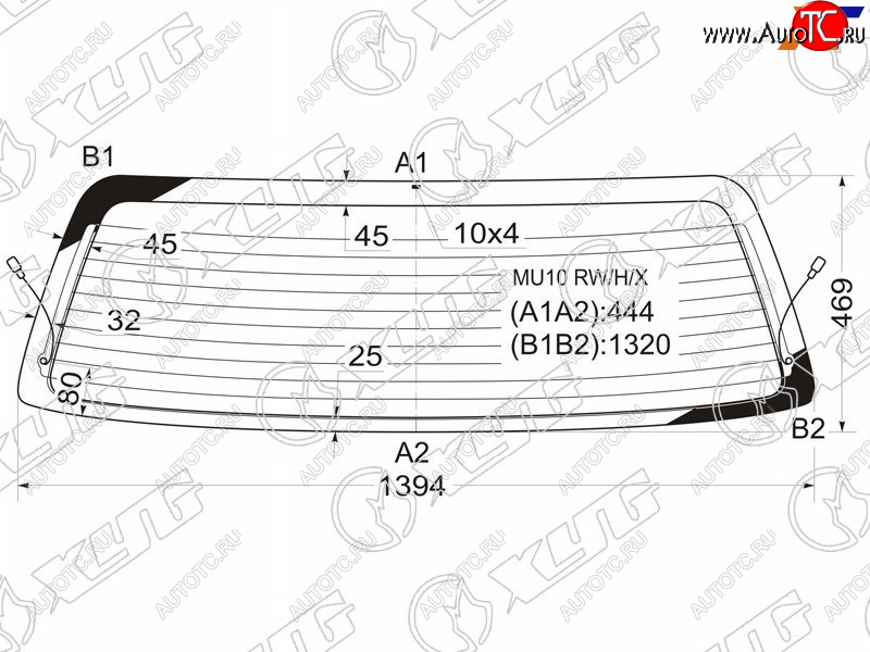 7 999 р. Стекло заднее (Цвет зеленый Обогрев) Toyota Highlander 00-07  Kluger V 00-07 XYG MU10 RW/H/X  с доставкой в г. Пермь
