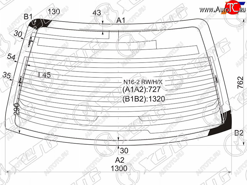 8 449 р. Стекло заднее (Цвет зеленый Обогрев Антенна) Nissan Almera 00-06  Almera Classic 06-12  Bluebird XYG N16-2 RW/H/X  с доставкой в г. Пермь