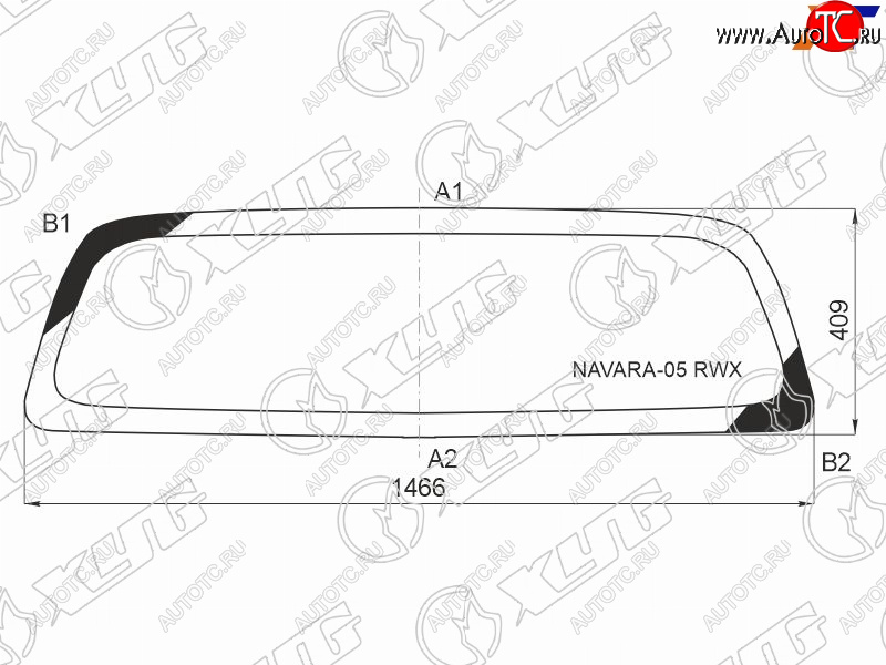 7 199 р. Стекло заднее (Цвет зеленый Обогрев) Nissan Frontier 04-21  Navara 04-15 XYG NAVARA-05 RW/H/X  с доставкой в г. Пермь