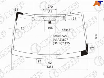 Стекло лобовое Toyota Sienta 03-15 XYG NCP81 LFW/X