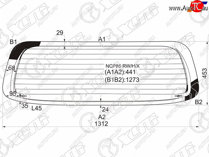 8 749 р. Стекло заднее (Цвет зеленый Обогрев) Toyota Probox 02-  Mazda Familia 18- XYG NCP85 RW/H/X  с доставкой в г. Пермь