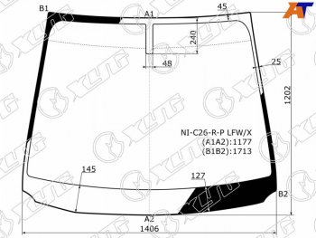 Стекло лобовое Nissan Serena 10-16  Suzuki Landy 10-16 XYG NI-C26-R-P LFW/X