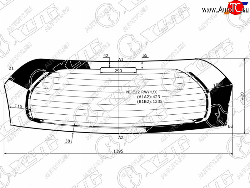8 799 р. Стекло заднее (Цвет зеленый Обогрев) Nissan Note 12-20 XYG NI-E12 RW/H/X  с доставкой в г. Пермь