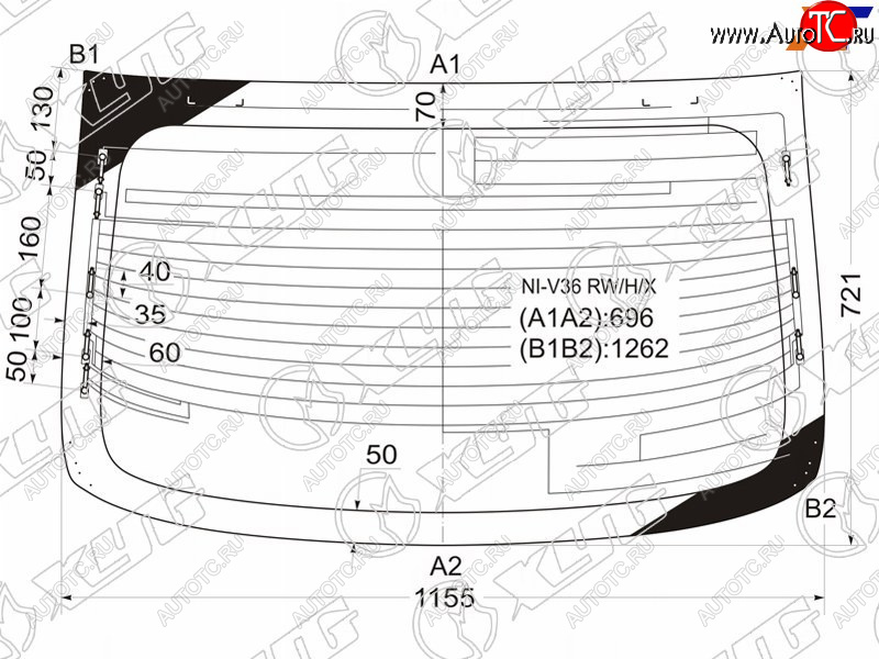15 799 р. Стекло заднее (Цвет зеленый Обогрев Антенна) Infiniti G25 10-14  G35 06-09  G37 08-14  Nissan S XYG NI-V36 RW/H/X  с доставкой в г. Пермь