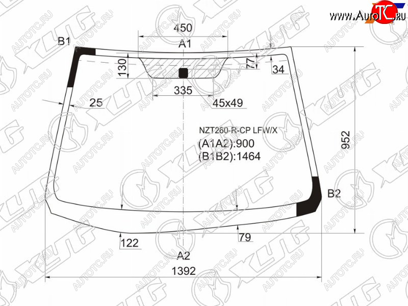 7 299 р. Стекло лобовое Toyota Allion (T260) 07-21  Premio 07-16 XYG NZT260-R-CP LFW/X  с доставкой в г. Пермь
