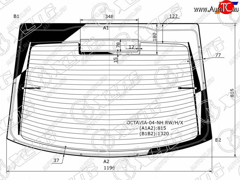 6 599 р. Стекло заднее (Цвет зеленый Обогрев Антенна 5D LBK) Skoda Octavia 04-13 XYG OCTAVIA-04-NH RW/H/X  с доставкой в г. Пермь