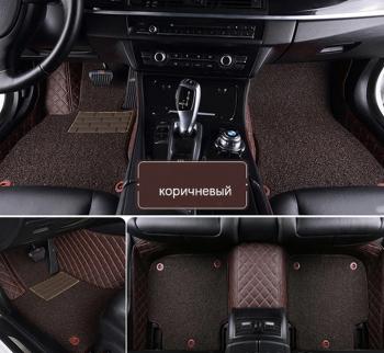 6 299 р. Ковры (Кожа АВТОПИЛОТ экокожа+резина) Автопилот  Toyota Camry  XV70 (2017-2025) дорестайлинг, рестайлинг (коричневый/строчка бежевая)  с доставкой в г. Пермь. Увеличить фотографию 3