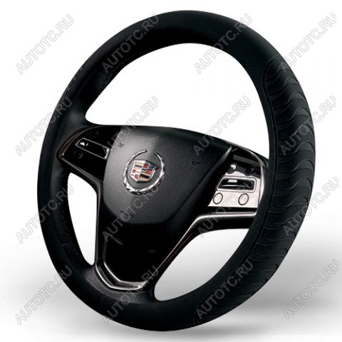 719 р. Оплётка на руль (37-39см GP2110натур. замша ) Автопилот   (черный)  с доставкой в г. Пермь