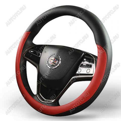1 149 р. Оплётка на руль (37-39см GP 2104 кож/зам) Автопилот   (черный/красный)  с доставкой в г. Пермь