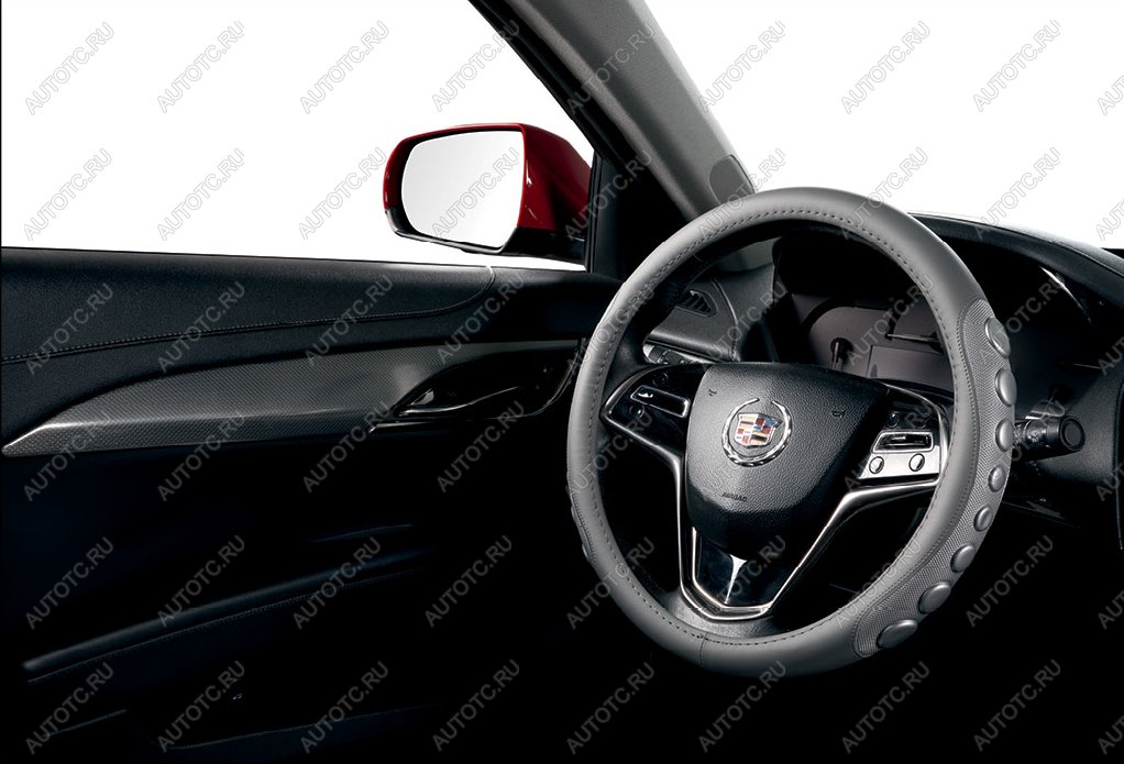 679 р. Оплётка на руль (37-39см GP2207 кож/зам) Автопилот Honda Mobilio 2 DD4,DD5 1-ый рестайлинг (2017-2019) (серый)  с доставкой в г. Пермь