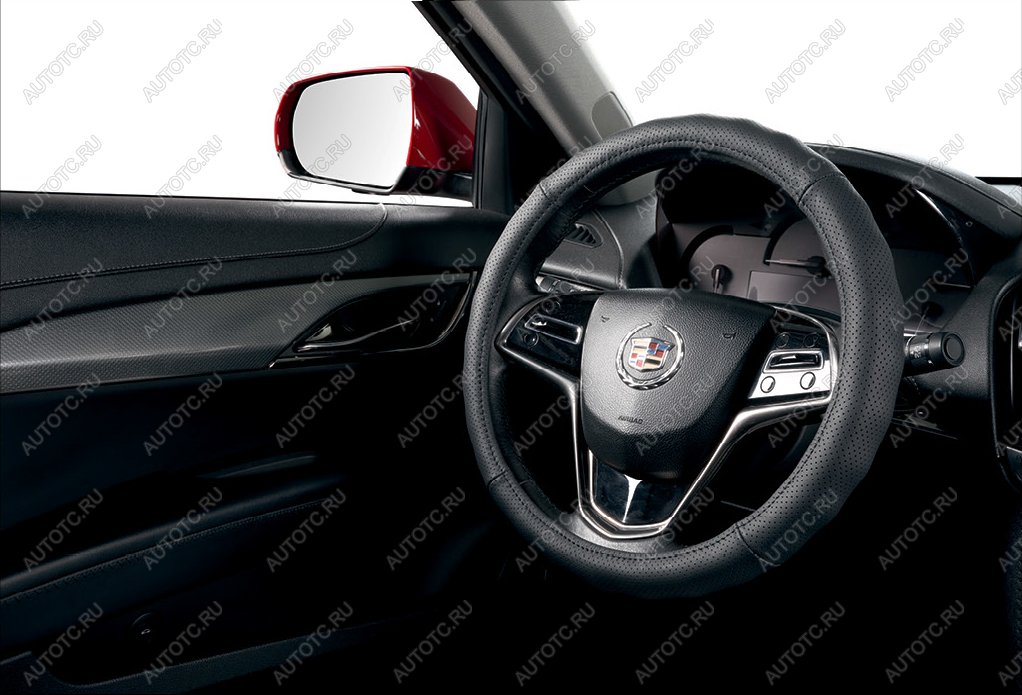 1 299 р. Оплётка на руль (37-39см TS3137 натуральная кожа) Автопилот   (черный)  с доставкой в г. Пермь