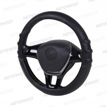 699 р. Оплётка на руль (37-40 см FY003 силикон) Автопилот Honda Mobilio 2 DD4,DD5 1-ый рестайлинг (2017-2019) (черный)  с доставкой в г. Пермь. Увеличить фотографию 4