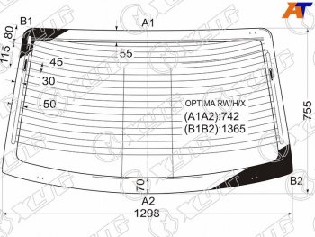 6 599 р. Стекло заднее с обогревом KIA OPTIMA 4D 00-05                                                        XYG OPTIMA RW/H/X  с доставкой в г. Пермь. Увеличить фотографию 1