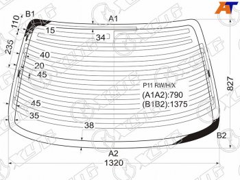 11 549 р. Стекло заднее (Цвет зеленый Обогрев Антенна 4D SED) Nissan Primera 95-02  Infiniti G20 99-02  N XYG P11 RW/H/X  с доставкой в г. Пермь. Увеличить фотографию 1