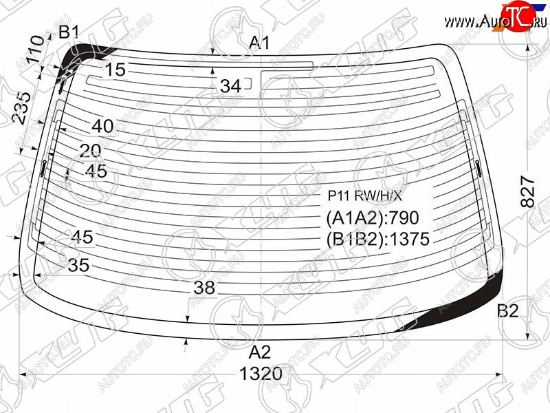 11 549 р. Стекло заднее (Цвет зеленый Обогрев Антенна 4D SED) Nissan Primera 95-02  Infiniti G20 99-02  N XYG P11 RW/H/X  с доставкой в г. Пермь