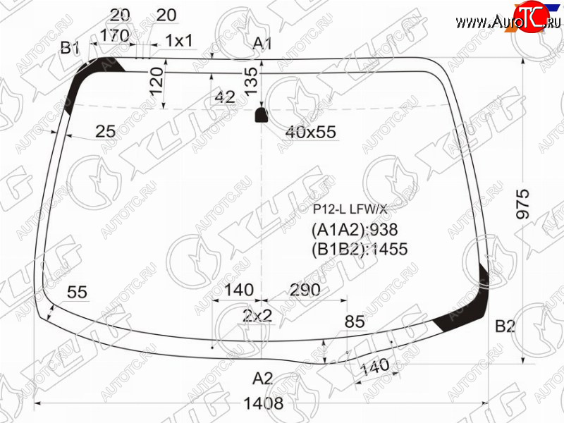 5 999 р. Стекло лобовое Nissan Primera 01-08 XYG P12-L LFW/X  с доставкой в г. Пермь