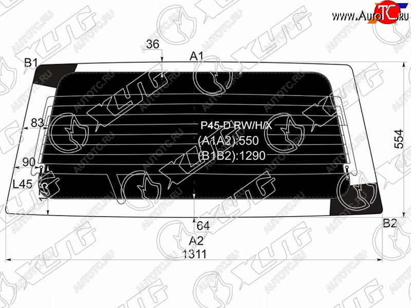 8 499 р. Стекло заднее (Затемненное Обогрев) Mitsubishi Pajero Sport 96-08  Challenger 96-01  Montero Spor XYG P45-D RW/H/X  с доставкой в г. Пермь