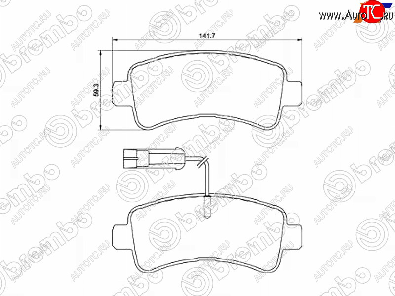 4 399 р. Колодки тормозные задние RH-LH SAT CITROEN Jumper 290 рестайлинг (2014-2022)  с доставкой в г. Пермь