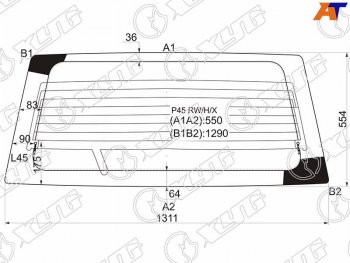 7 299 р. Стекло заднее (Цвет зеленый Обогрев) Mitsubishi Pajero Sport 96-08  Challenger 96-01  Montero Spo XYG P45 RW/H/X  с доставкой в г. Пермь. Увеличить фотографию 1