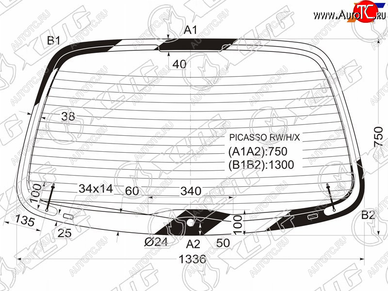 7 299 р. Стекло заднее (Цвет зеленый Обогрев) Citroen Xsara Picasso 99-09 XYG PICASSO RW/H/X  с доставкой в г. Пермь
