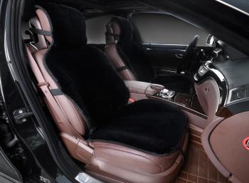 Накидка на сиденье (короткий ворс искусственный мех) Автопилот  (черный)