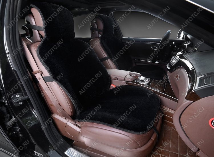 2 899 р. Накидка на сиденье (короткий ворс искусственный мех) Автопилот   (черный)  с доставкой в г. Пермь