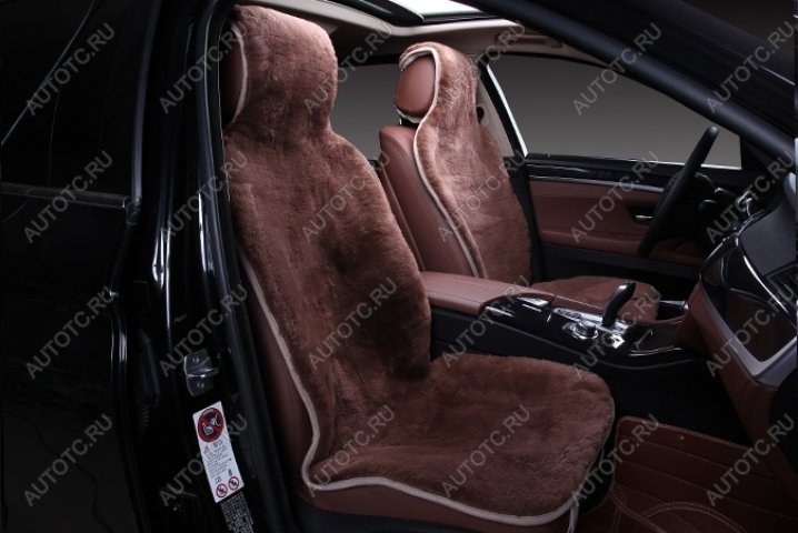 2 899 р. Накидка на сиденье (короткий ворс искусственный мех) Автопилот   (коричневый)  с доставкой в г. Пермь