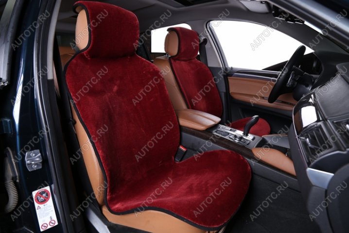 2 899 р. Накидка на сиденье (короткий ворс искусственный мех) Автопилот   (бордовый)  с доставкой в г. Пермь