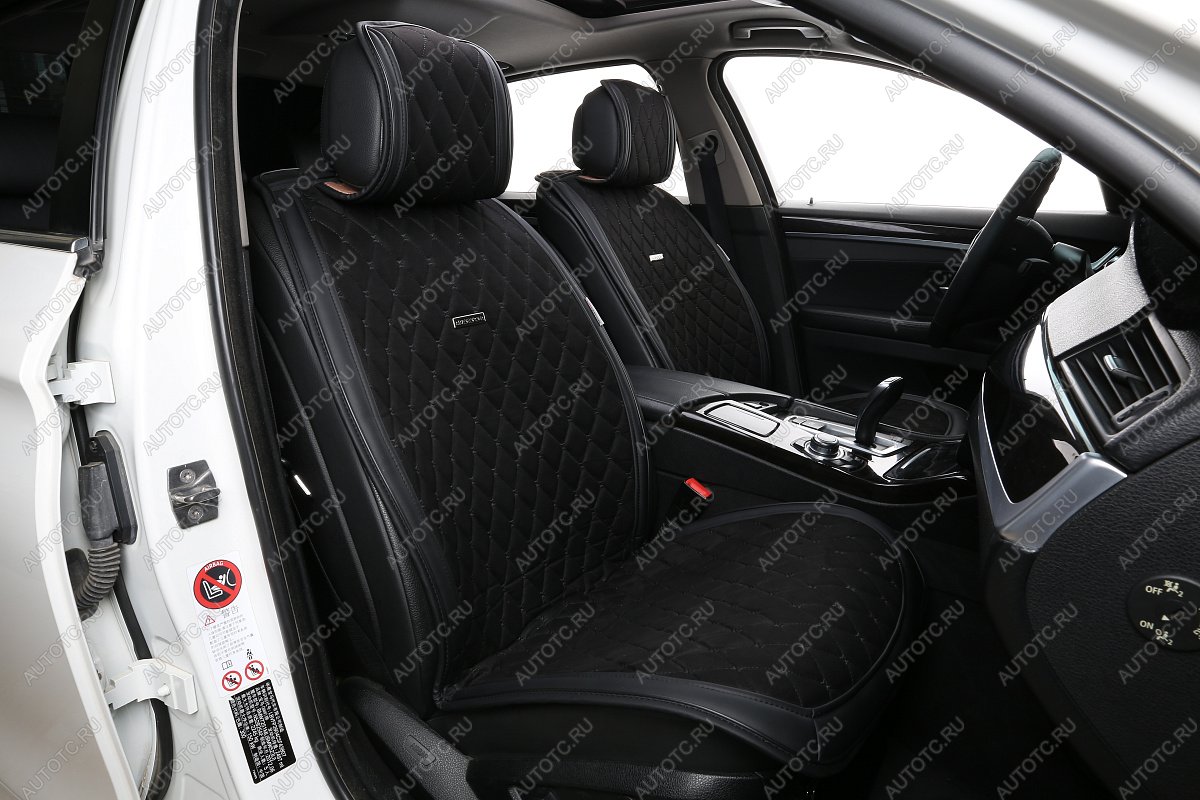 7 849 р. Накидка на сиденье (на весь салон Alkantara Lux Plus алькантара) Автопилот   (черный)  с доставкой в г. Пермь