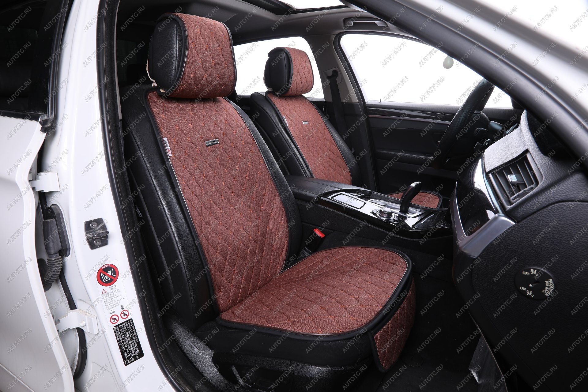 2 899 р. Накидка на сиденье (Super-J Flax лён) Автопилот   (коричневый)  с доставкой в г. Пермь