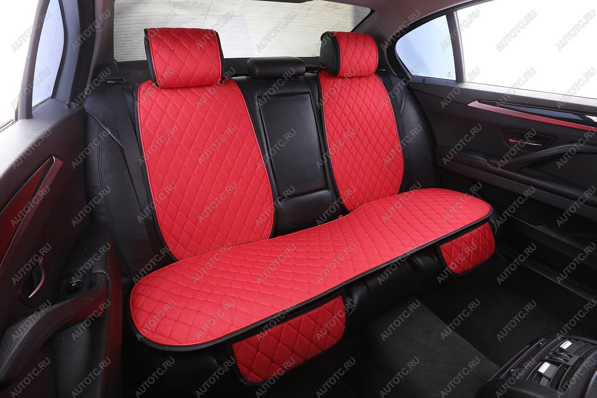 5 799 р. Накидка на сиденье (на весь салон Super-J Flax Plus лён) Автопилот   (красный)  с доставкой в г. Пермь