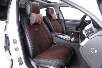 8 549 р. Накидка на сиденье (на весь салон Velour Plus велюр) Автопилот   (коричневый)  с доставкой в г. Пермь. Увеличить фотографию 2