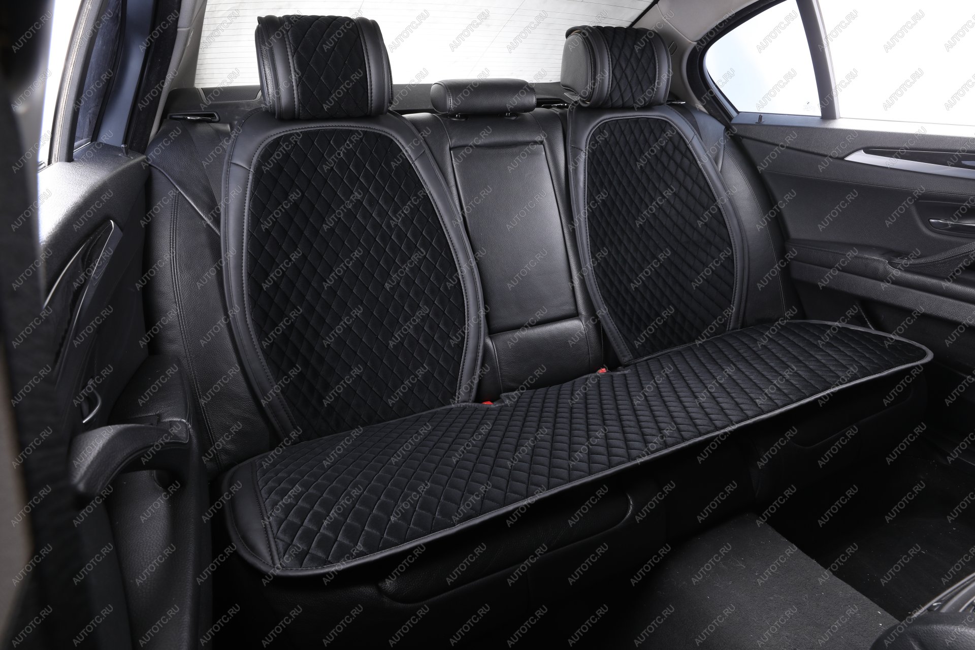8 549 р. Накидка на сиденье (на весь салон Velour Plus велюр) Автопилот   (черный)  с доставкой в г. Пермь