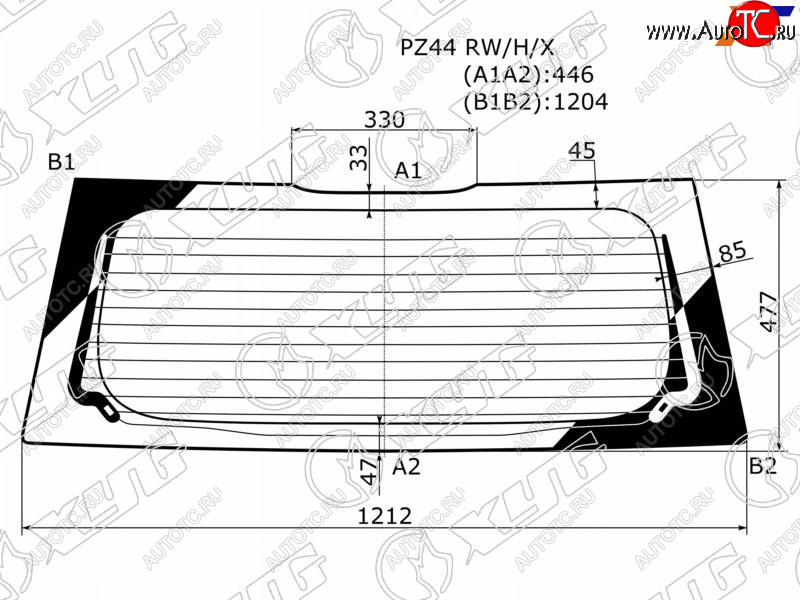 7 999 р. Стекло заднее (Цвет зеленый Обогрев Прямой низ 5D HBK) Mitsubishi Colt 02-12 XYG PZ44 RW/H/X  с доставкой в г. Пермь