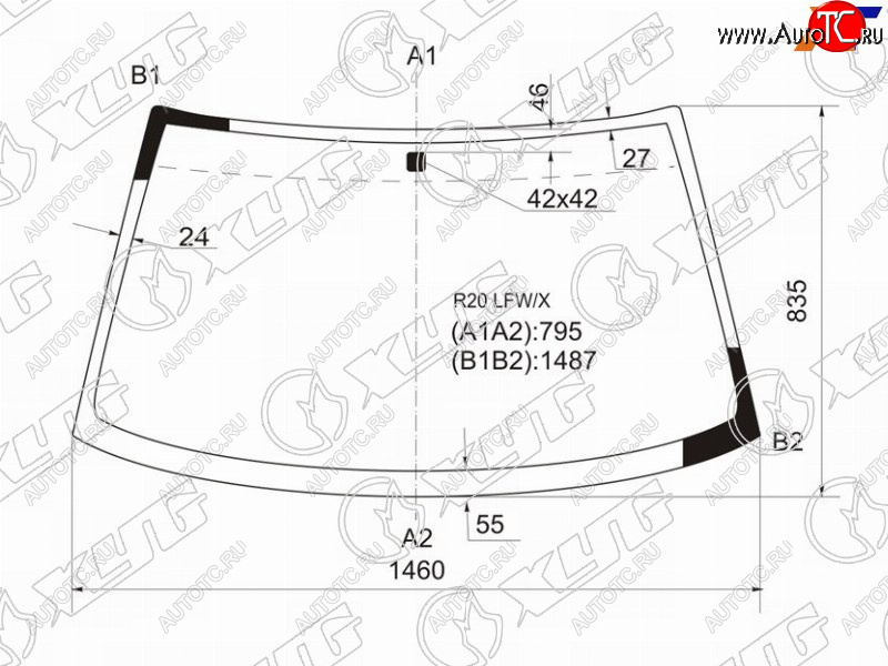 5 849 р. Стекло лобовое Nissan Terrano 93-95  Ford Maverick 93-00  Nissan Mistral 94-99  Terrano II 93-06 XYG R20 LFW/X  с доставкой в г. Пермь
