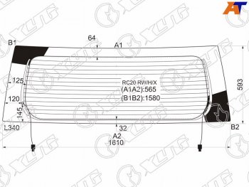 10 899 р. Стекло заднее (Цвет зеленый Обогрев) Toyota Alphard (H10) 02-08 XYG RC20 RW/H/X  с доставкой в г. Пермь. Увеличить фотографию 1