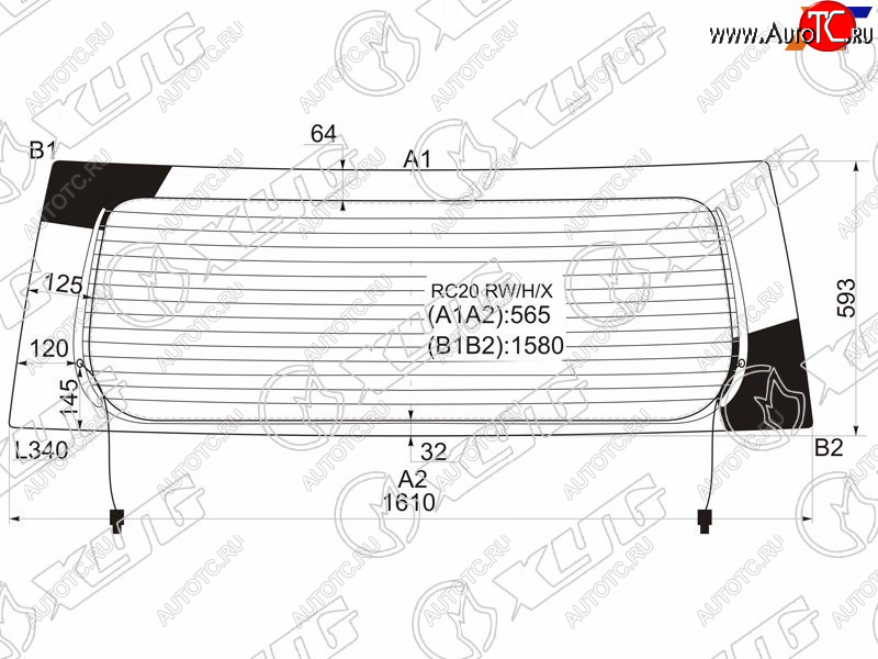 10 899 р. Стекло заднее (Цвет зеленый Обогрев) Toyota Alphard (H10) 02-08 XYG RC20 RW/H/X  с доставкой в г. Пермь