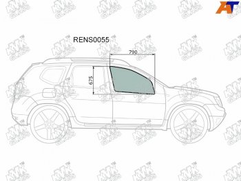 2 399 р. Стекло боковое опускное (Спереди Справа Цвет зеленый) Nissan Terrano 14-  Renault Duster 10-21   KMK RENS0055  с доставкой в г. Пермь. Увеличить фотографию 1
