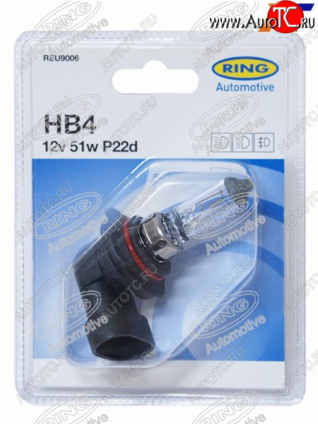 599 р. Лампа головного освещения HB4  12V 51W Блистер 1 шт. RING REU9006  с доставкой в г. Пермь