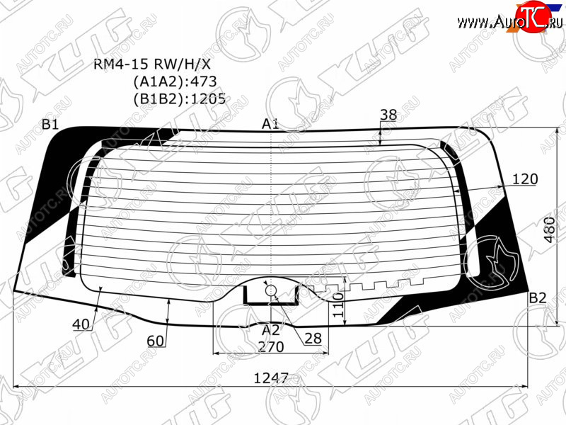 7 599 р. Стекло заднее (Цвет зеленый Обогрев) Honda CR-V 11-18 XYG RM4-15 RW/H/X  с доставкой в г. Пермь