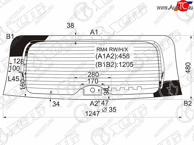 7 199 р. Стекло заднее (Цвет зеленый Обогрев) Honda CR-V 11-16 XYG RM4 RW/H/X  с доставкой в г. Пермь