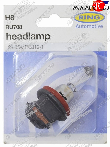949 р. Лампа головного освещения H8  12V 35W Блистер 1 шт. RING RU708  с доставкой в г. Пермь