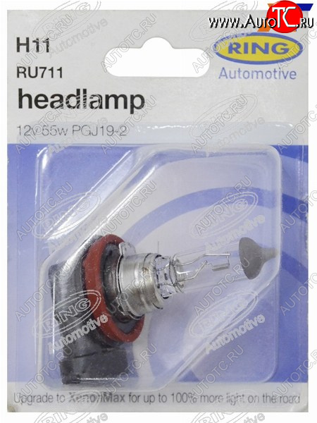 839 р. Лампа головного освещения H11  12V 55W Блистер 1 шт. RING RU711  с доставкой в г. Пермь