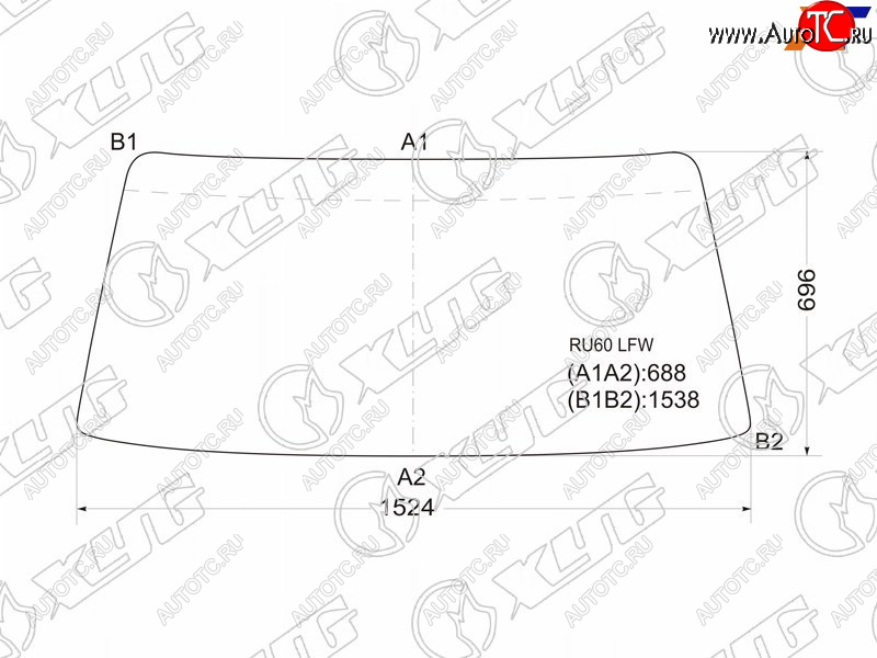 6 999 р. Стекло лобовое Toyota Dyna 84-95  Hiace Truck 85-89  ToyoAce 84-95 XYG RU60 LFW  с доставкой в г. Пермь