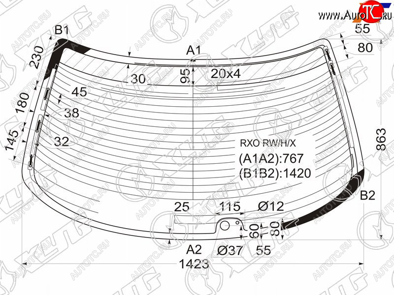 7 199 р. Стекло заднее (Цвет зеленый Обогрев Антенна) Toyota Mark II (X100) 96-00 XYG RXO RW/H/X  с доставкой в г. Пермь