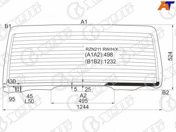 7 999 р. Стекло заднее (Цвет зеленый Обогрев) Toyota 4Runner 02-09  Hilux Surf 02-09 XYG RZN211 RW/H/X  с доставкой в г. Пермь. Увеличить фотографию 2
