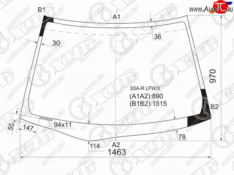 7 999 р. Стекло лобовое Honda Civic 00-06  Civic Ferio 00-05 XYG S5A-R LFW/X  с доставкой в г. Пермь