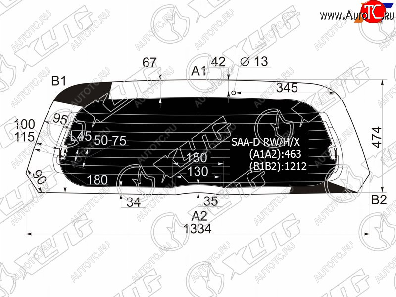 7 249 р. Стекло заднее (Затемненное Обогрев) Honda Fit 01-07  Jazz 02-09 XYG SAA-D RW/H/X  с доставкой в г. Пермь