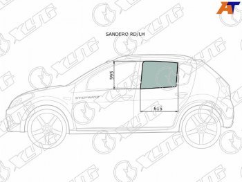 2 599 р. Стекло боковое опускное (Сзади Слева Цвет зеленый) Renault Sandero 09-14  Dacia Sandero 08-12  R XYG SANDERO RD/LH  с доставкой в г. Пермь. Увеличить фотографию 1