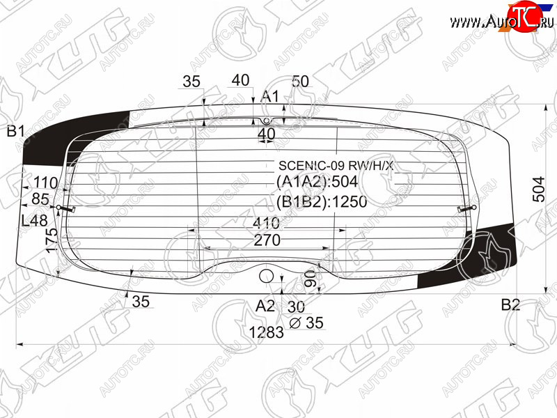 6 599 р. Стекло заднее (Цвет зеленый Обогрев Антенна) Renault Grand Scenic 09-16  Scenic 09-15 XYG SCENIC-09 RW/H/X  с доставкой в г. Пермь